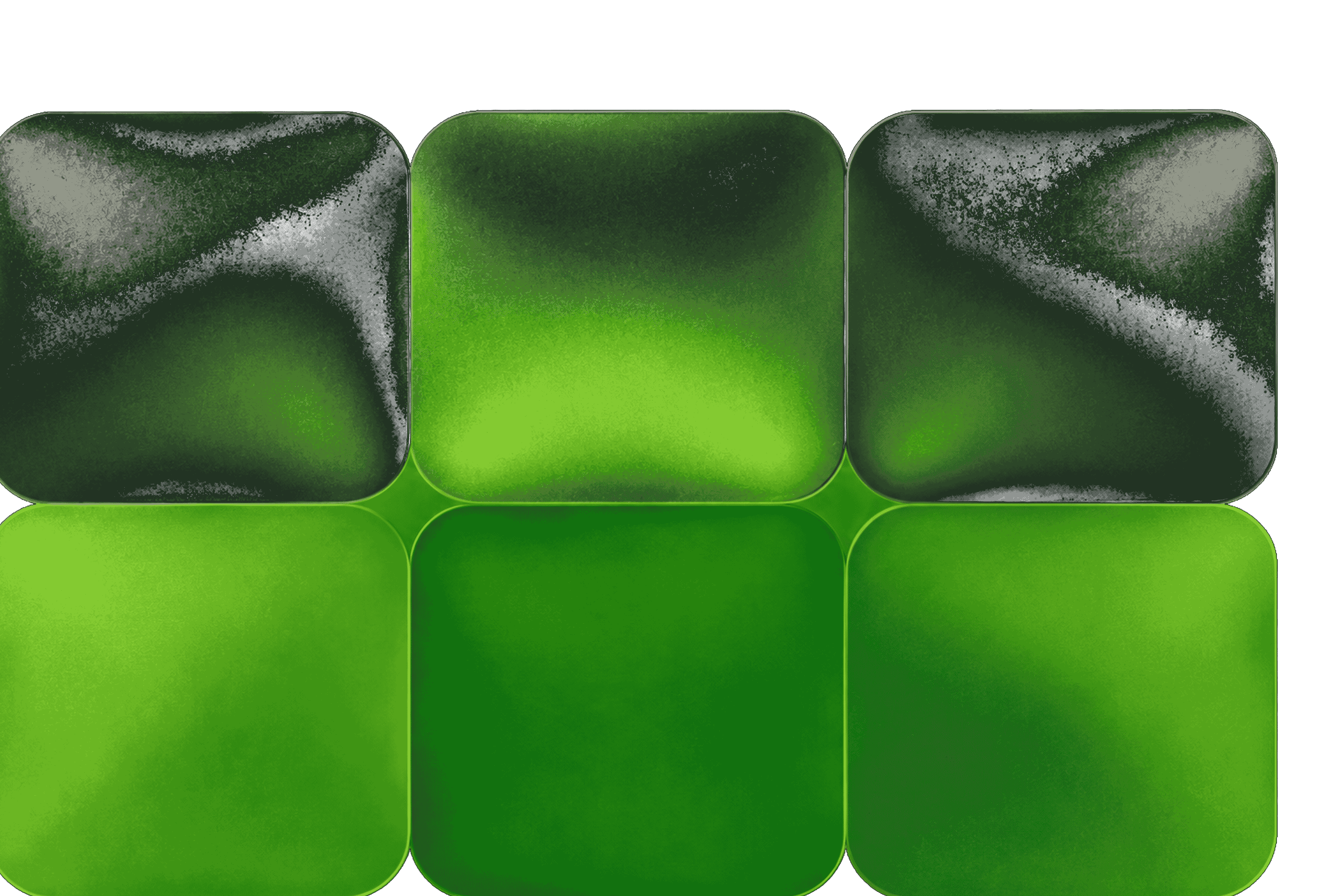 Green Frosted Glass Cubes